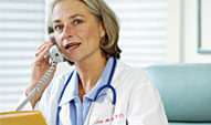 Photo of doctor on phone