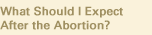 What should I expect after the abortion?