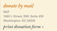 donate by mail. NAF. 1660 L Street NW, Suite 450, Washington, DC 20036. print donation form